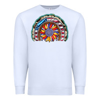 White sunflower american flag leopard gemstone cowhide rainbow Premium Sweatshirt - Artiststas