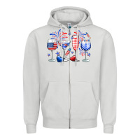 Dove Grey 4th of July wine glasses Zipper Hoodie - Neo Western