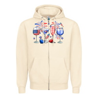 Sandshell 4th of July wine glasses Zipper Hoodie - Neo Western