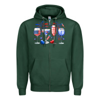Sports Green 4th of July wine glasses Zipper Hoodie - Neo Western
