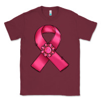 Burgundy breast cancer awareness ribbon Classic Tee - RanaPortraitStore