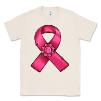 Natural breast cancer awareness ribbon Classic Tee - RanaPortraitStore