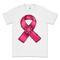 White breast cancer awareness ribbon Classic Tee - RanaPortraitStore