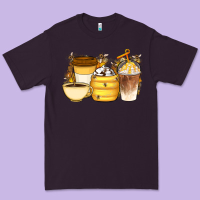 Bee Honey Coffee Cups Premium Tee Designed By Artiststas