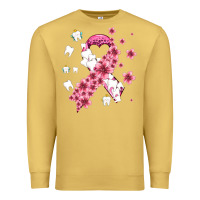 Antique Gold teeth and flower cancer ribbon Premium Sweatshirt - AdoDesignShop