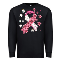 Black teeth and flower cancer ribbon Premium Sweatshirt - AdoDesignShop