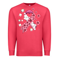 Cardinal teeth and flower cancer ribbon Premium Sweatshirt - AdoDesignShop