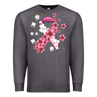Charcoal Heather teeth and flower cancer ribbon Premium Sweatshirt - AdoDesignShop