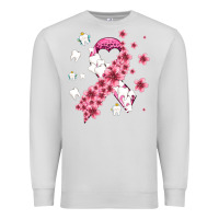 Dove Grey teeth and flower cancer ribbon Premium Sweatshirt - AdoDesignShop