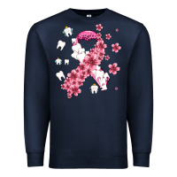 Navy teeth and flower cancer ribbon Premium Sweatshirt - AdoDesignShop