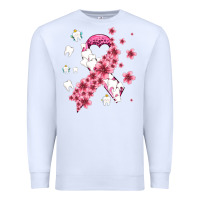 White teeth and flower cancer ribbon Premium Sweatshirt - AdoDesignShop
