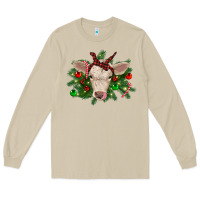 Mushroom Christmas charolais calf Long Sleeve Tee - RanaPortraitStore