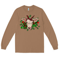 Toasted Coconut Christmas charolais calf Long Sleeve Tee - RanaPortraitStore