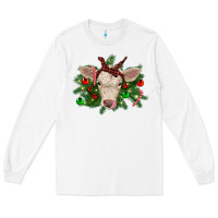 White Christmas charolais calf Long Sleeve Tee - RanaPortraitStore