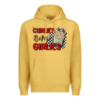Antique Gold curlies before girlies Premium Hoodie - MaliasSmallBusiness