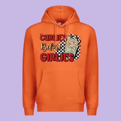 Curlies Before Girlies Premium Hoodie Designed By Maliassmallbusiness