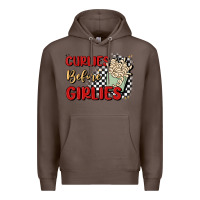 Coffee curlies before girlies Premium Hoodie - MaliasSmallBusiness