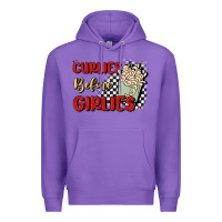 Purple curlies before girlies Premium Hoodie - MaliasSmallBusiness