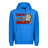 True Royal curlies before girlies Premium Hoodie - MaliasSmallBusiness