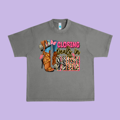 Closing Deals In High Heels Black Fashion Girl Urban Heavy Tee Designed By Ranaportraitstore