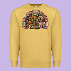 Soldier Boots Camouflage Leopard Gemstone Rainbow Premium Sweatshirt Designed By Artiststas