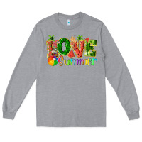 Heather Grey love summer with watermelon tbw Long Sleeve Tee - texasbilliewilder