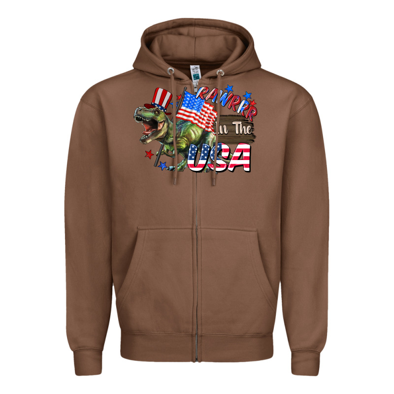Rawrrr In The Usa 4th Of July Zipper Hoodie by CowGirlArtShop | Teevron