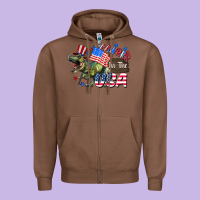 Rawrrr In The Usa 4th Of July Zipper Hoodie Designed By Cowgirlartshop