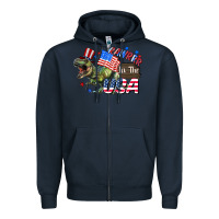 Navy Rawrrr in the USA 4th of july Zipper Hoodie - CowGirlArtShop