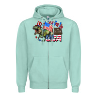 Seafoam Rawrrr in the USA 4th of july Zipper Hoodie - CowGirlArtShop