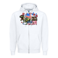 White Rawrrr in the USA 4th of july Zipper Hoodie - CowGirlArtShop