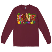 Burgundy love summer with strawberry Long Sleeve Tee - texasbilliewilder