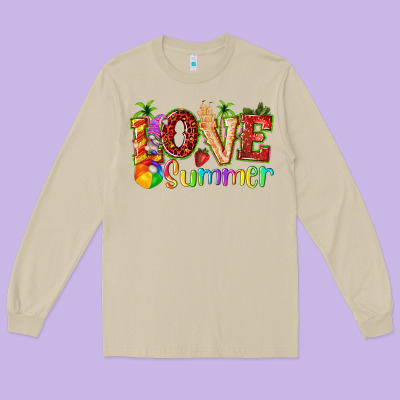Love Summer With Strawberry Long Sleeve Tee Designed By Texasbilliewilder