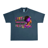Midnight Navy Faith it does not make things easy Urban Heavy Tee - RanaPortraitStore