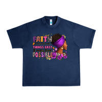 Navy Faith it does not make things easy Urban Heavy Tee - RanaPortraitStore