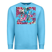 Ocean Blue dentist element with flowers Premium Sweatshirt - AdoDesignShop