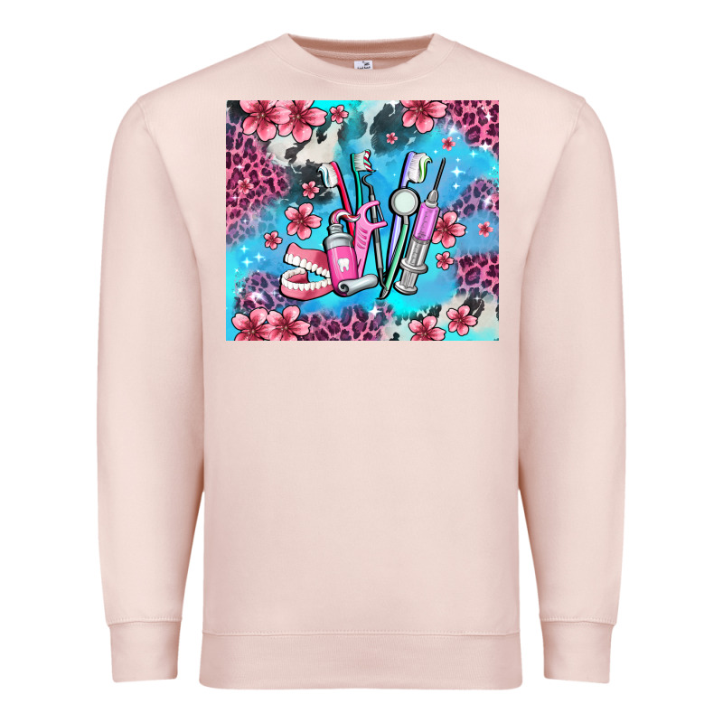 Dentist Element With Flowers Premium Sweatshirt by AdoDesignShop | Teevron