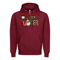 Burgundy afro santa's favorite volleyball player for christ Zipper Hoodie - FaDigitalArtStudio