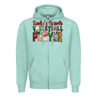 Seafoam afro santa's favorite volleyball player for christ Zipper Hoodie - FaDigitalArtStudio