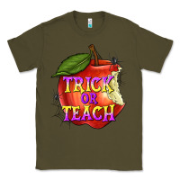 Army Green Trick or Teach Classic Tee - texasbilliewilder