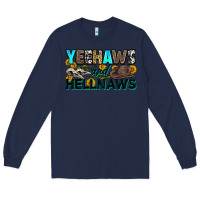 Navy yeehaws and hellnaws Long Sleeve Tee - Zillion Design Studio