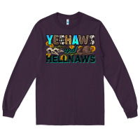 Plum yeehaws and hellnaws Long Sleeve Tee - Zillion Design Studio