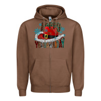 Chestnut happy yeehawliday Zipper Hoodie - CowhideDigitalArt
