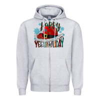 Heather Grey happy yeehawliday Zipper Hoodie - CowhideDigitalArt