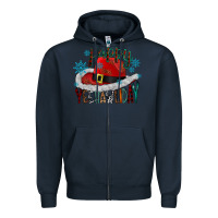 Navy happy yeehawliday Zipper Hoodie - CowhideDigitalArt