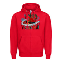 Red happy yeehawliday Zipper Hoodie - CowhideDigitalArt