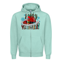 Seafoam happy yeehawliday Zipper Hoodie - CowhideDigitalArt