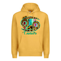 Mustard Cancer Zodiac Sign Sunflower Leopard Serape Premium Hoodie - RanaPortraitStore