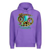 Purple Cancer Zodiac Sign Sunflower Leopard Serape Premium Hoodie - RanaPortraitStore