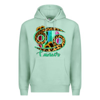 Seafoam Cancer Zodiac Sign Sunflower Leopard Serape Premium Hoodie - RanaPortraitStore
